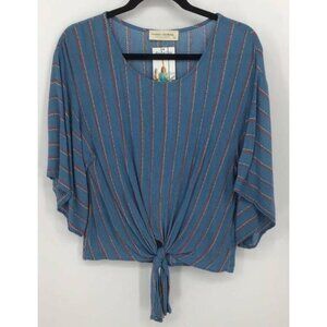 Cookies Clothing Top Small Blue Stripe Women New